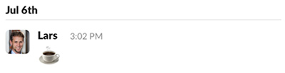 Coffee cup emoji in Slack channel